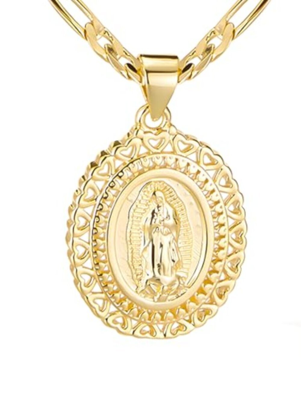 BRAND NEW 14K Gold Plated Copper Virgen de Guadalupe Charm Pendant